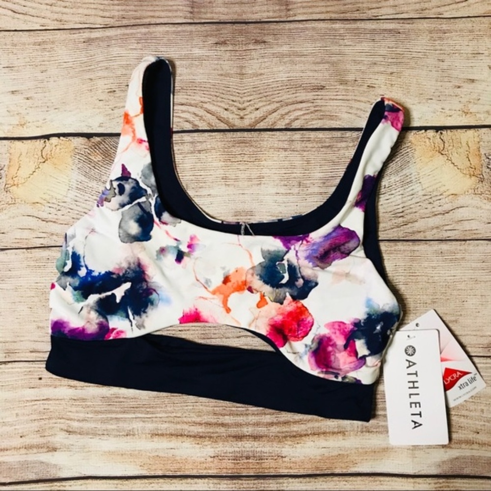 Athleta Watercolor Reversible Scoop Bikini Top - Picture 2 of 7